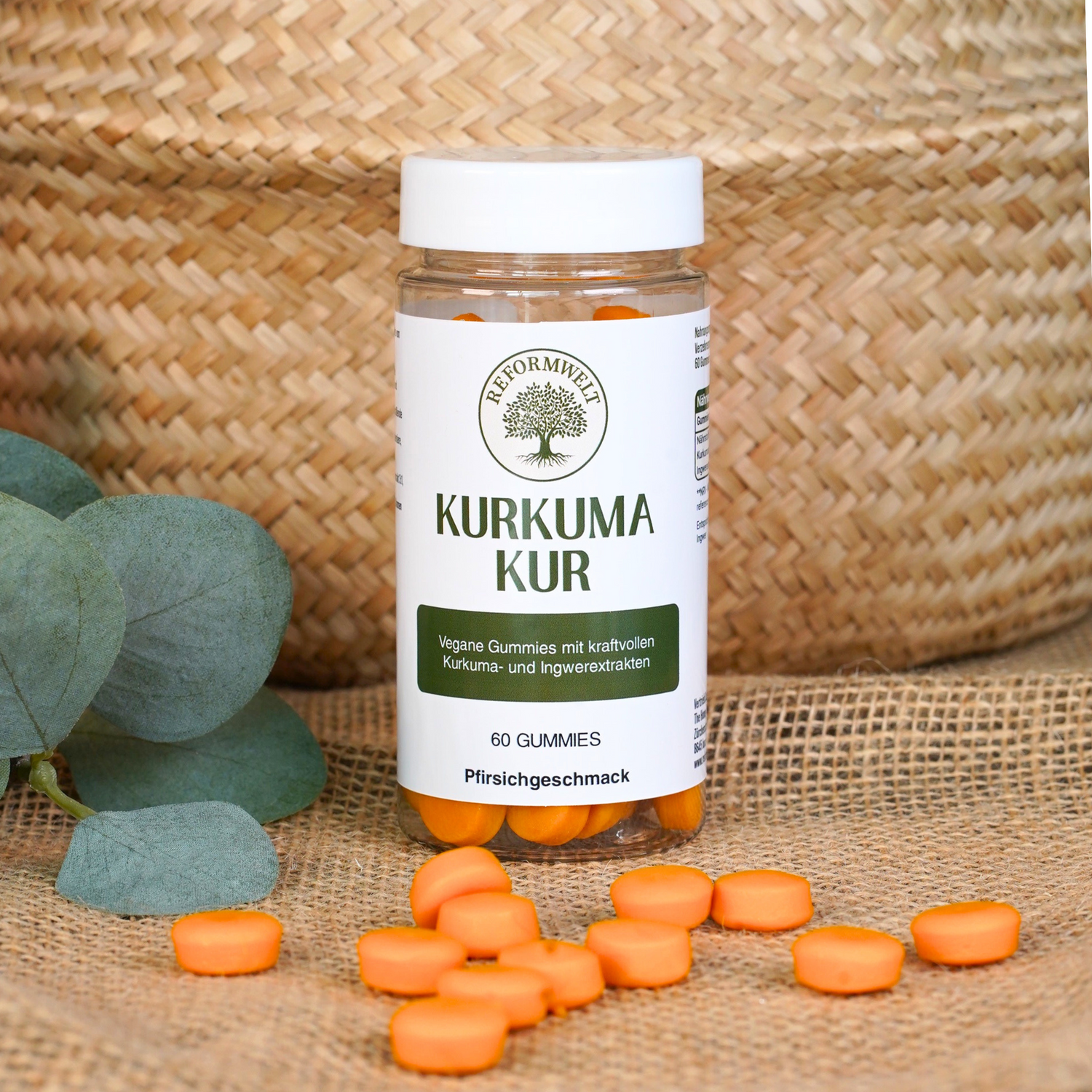 Vegane Gummies mit kraftvollen
Kurkuma- und Ingwerextrakten