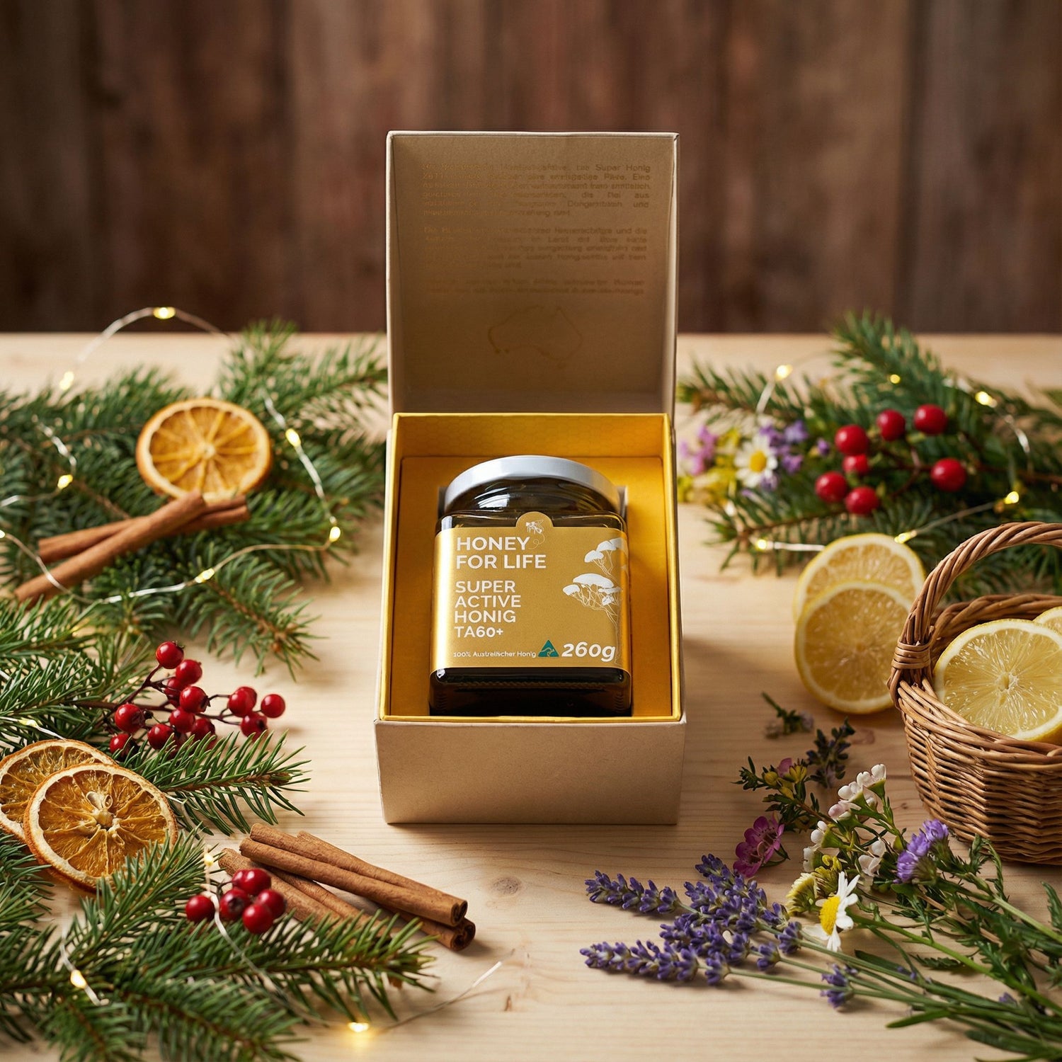 Super Active Geschenkbox mit Honigglas TA60+ Honig
